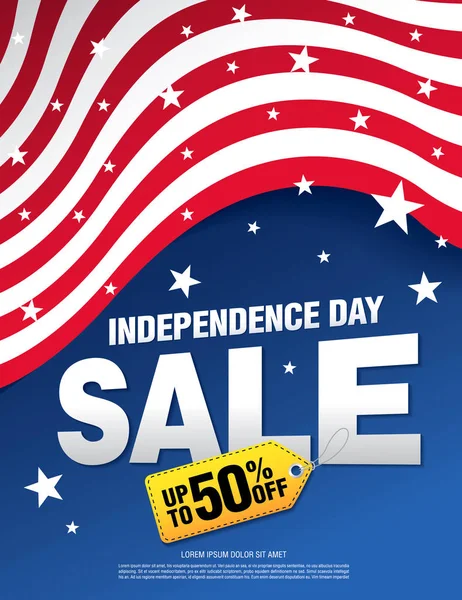 Bağımsızlık günü % 50 satışı büyük başlığı, vektör çizim