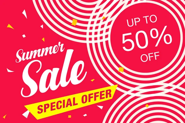 Renkli afiş şablon yaz satış, vektör çizim 