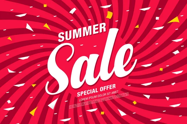 Renkli afiş şablon yaz satış, vektör çizim 