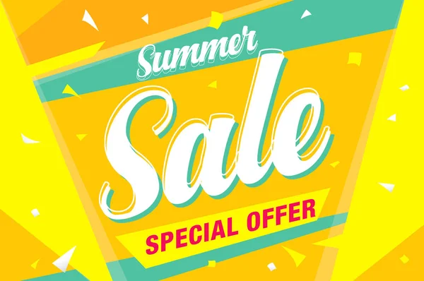 Colorful Banner Template Summer Sale Vector Illustration — Stock Vector