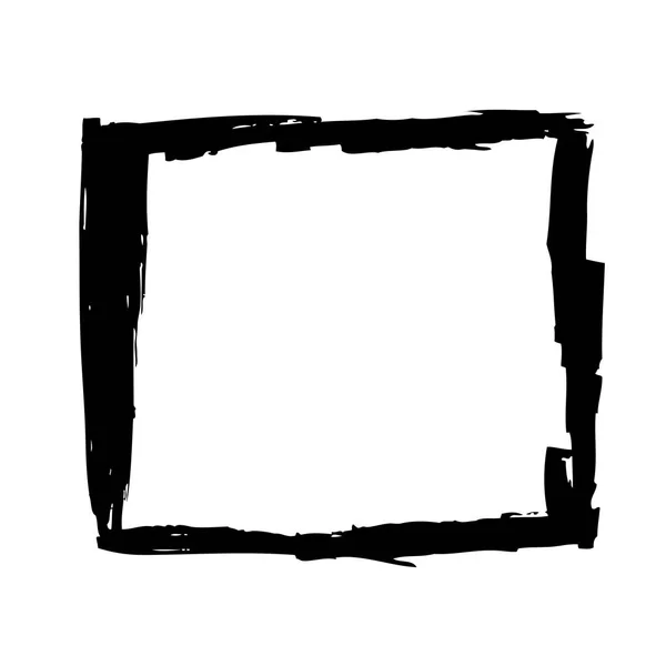 Квадрат Зроблений Чорними Мазками Білому Тлі — стоковий вектор