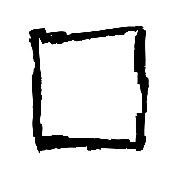 白の背景に黒の筆によって作られた広場 — ストックベクタ