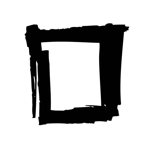 白の背景に黒の筆によって作られた広場 — ストックベクタ