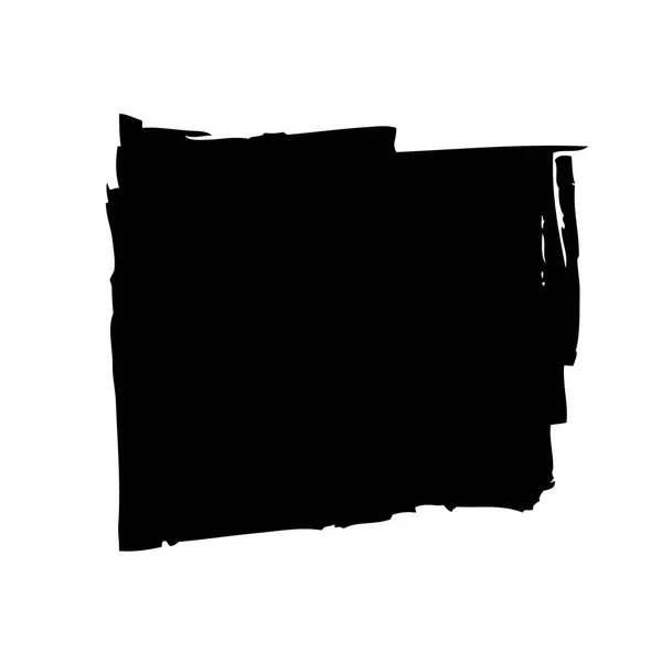 Zwart Vierkant Gemaakt Door Penseelstreken Witte Achtergrond — Stockvector