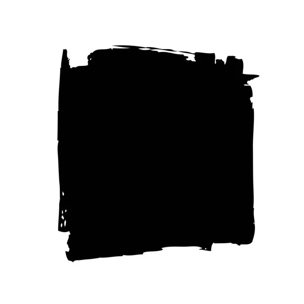 黒い正方形の白い背景の筆によって作られました — ストックベクタ