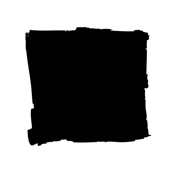 黒い正方形の白い背景の筆によって作られました — ストックベクタ