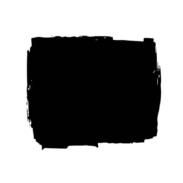 Schwarzes Quadrat Durch Pinselstriche Auf Weißem Hintergrund — Stockvektor