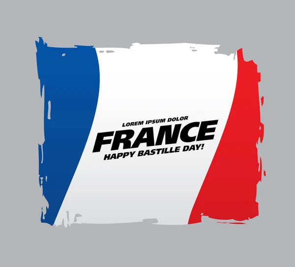 Giorno Della Bastiglia Francia Con Iscrizione Sullo Sfondo Della Bandiera — Vettoriale Stock