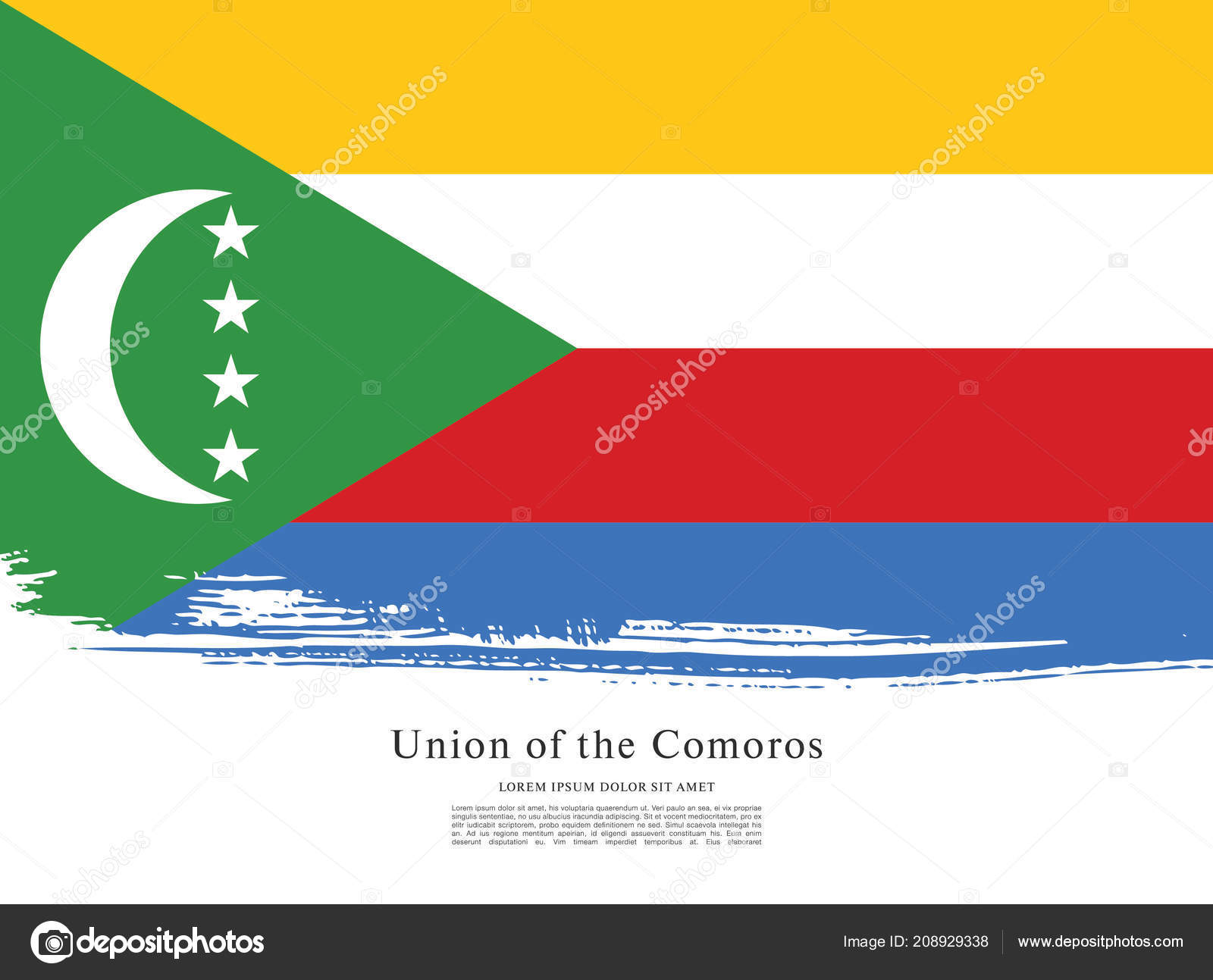 Drapeau Vectoriel Des Comores. Drapeau Des Comores Pour Le Jour De