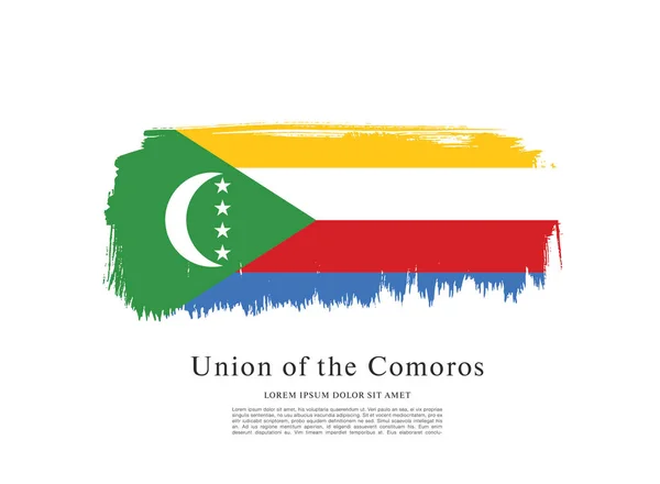 Bandeira Comores Fundo Ilustração Vetorial —  Vetores de Stock