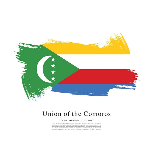 Bandeira Comores Fundo Ilustração Vetorial —  Vetores de Stock