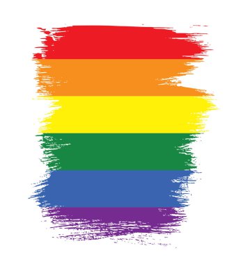 Gökkuşağı bayrağı, Lgbt hareketinin, vektör çizim, fırça konturu arka plan