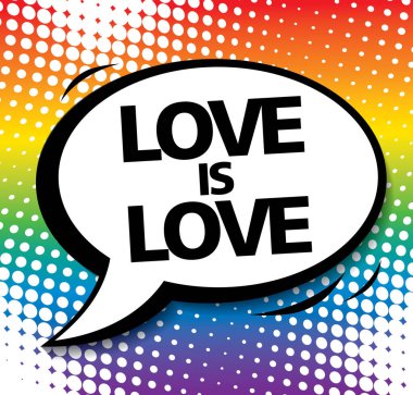 LGBTT hareketi, vektör çizim. Konuşma balonu 