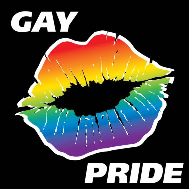 LGBTT hareketi, vektör çizim. Dudaklar