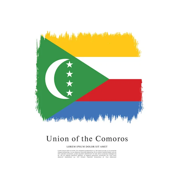 Flagga Komorerna Bakgrund Vektorillustration — Stock vektor