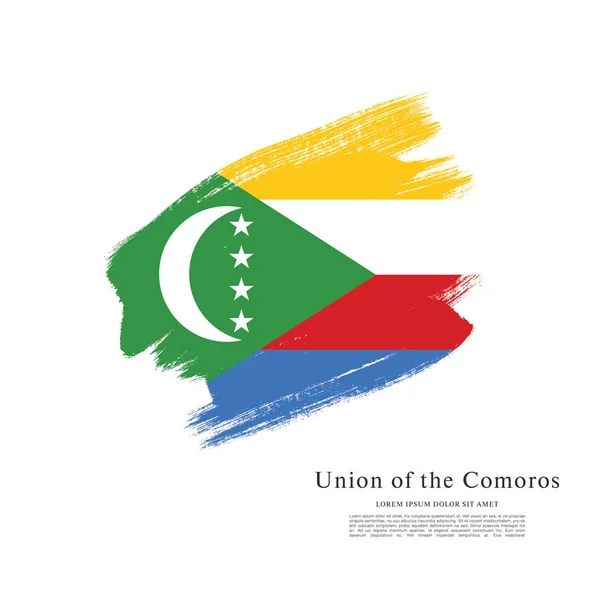 Bandeira Comores Fundo Ilustração Vetorial —  Vetores de Stock