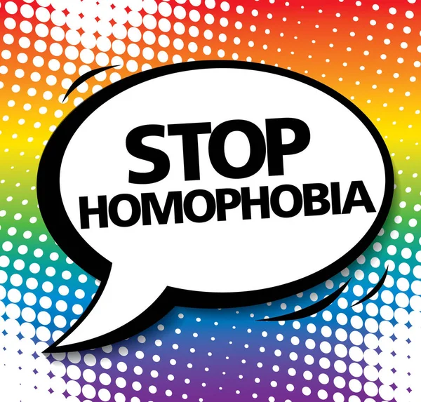 Lgbt Bewegung Vektorillustration Sprechblase Stoppt Homophobie — Stockvektor