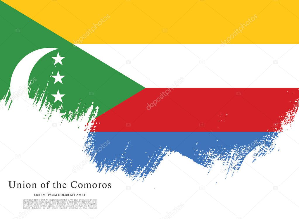 Flag of Comoros, background,  vector illustration
