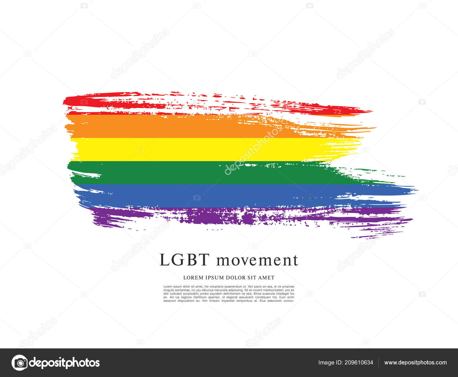 Rainbow Flag Lgbt Movement Vector Illustration Brush Stroke Background Stock Vector Image By