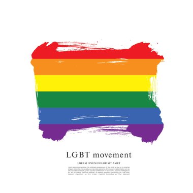 Gökkuşağı bayrağı, Lgbt hareketinin, vektör çizim, fırça konturu arka plan