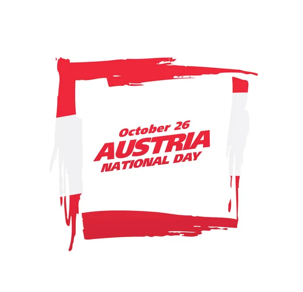 Austria National Day October Untidy Flag Made Brush Strokes — Stock Vector