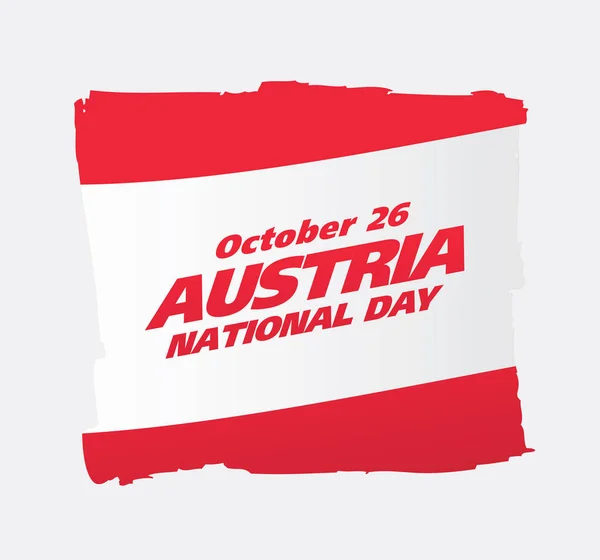Ausztria Nemzeti Nap Október Zászló Szürke Háttér — Stock Vector