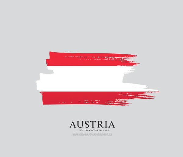 Bandera Austria Roja Blanca Estilo Grunge Simple Sobre Fondo Gris — Vector de stock