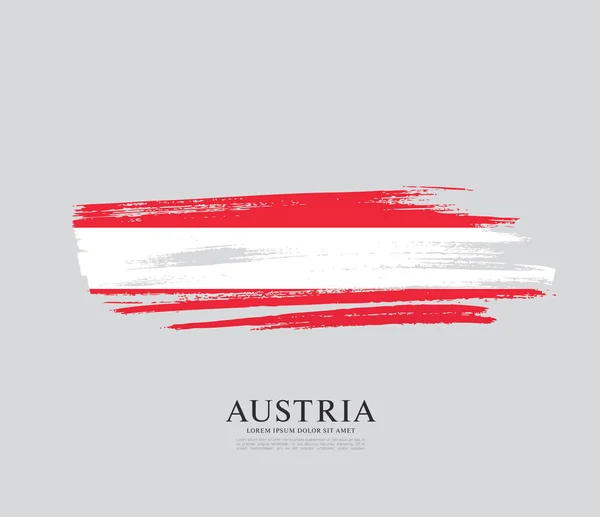 Bandeira Vermelha Branca Áustria Estilo Grunge Simples Fundo Cinza — Vetor de Stock