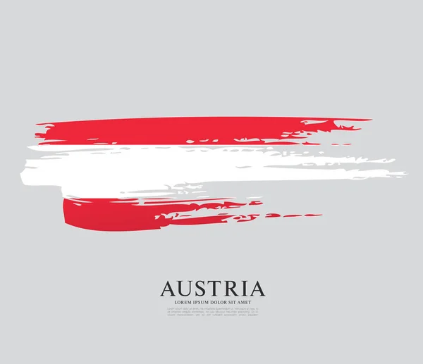 Bandera Austria Roja Blanca Estilo Grunge Simple Sobre Fondo Gris — Archivo Imágenes Vectoriales