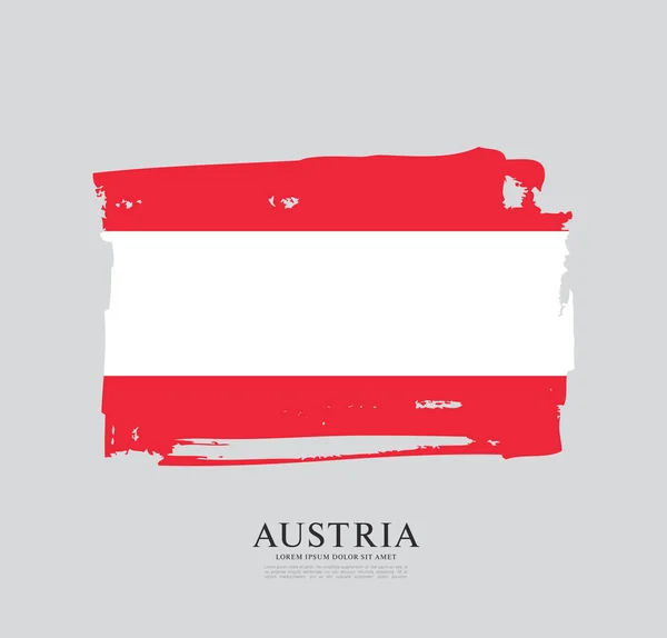 Bandeira Áustria Cores Vermelho Branco Sobre Fundo Cinza — Vetor de Stock