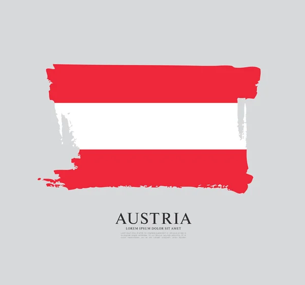Bandera Austria Colores Rojo Blanco Sobre Fondo Gris — Vector de stock