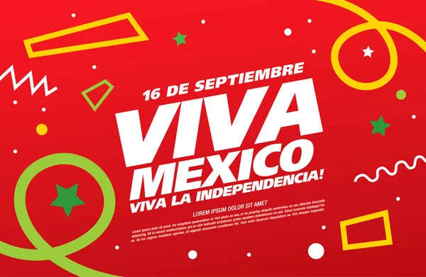 Viva Dia Independência México Pôster Colorido —  Vetores de Stock