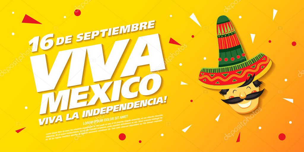 Viva Mexico independence day colorful poster 