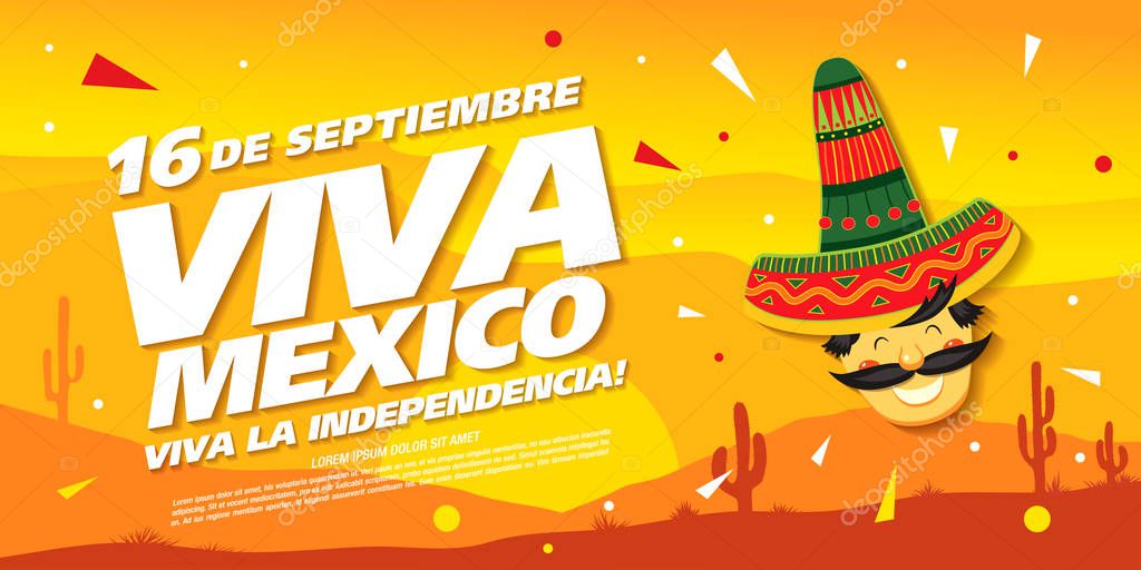 Viva Mexico independence day colorful poster 