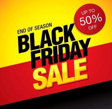 Kara Cuma indirimli bayrak tasarımı, vektör illüstrasyonu