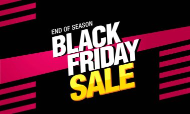 Kara Cuma indirimli bayrak tasarımı, vektör illüstrasyonu