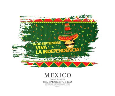 Meksika vektör banner düzen tasarımı. Meksika çeviri yazıt: 16 th Eylül. Mutlu bağımsızlık günü!