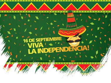 Meksika vektör banner düzen tasarımı. Meksika çeviri yazıt: 16 th Eylül. Mutlu bağımsızlık günü!