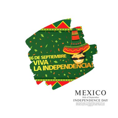 Meksika vektör banner düzen tasarımı. Meksika çeviri yazıt: 16 th Eylül. Mutlu bağımsızlık günü!