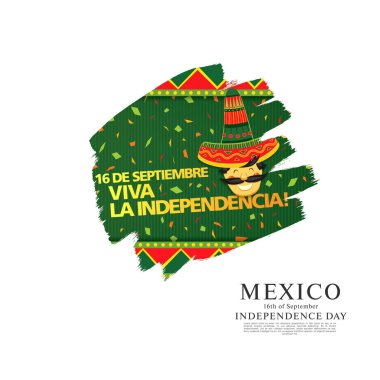 Meksika vektör banner düzen tasarımı. Meksika çeviri yazıt: 16 th Eylül. Mutlu bağımsızlık günü!