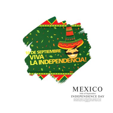 Meksika vektör banner düzen tasarımı. Meksika çeviri yazıt: 16 th Eylül. Mutlu bağımsızlık günü!