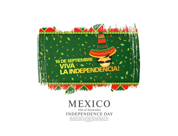 Mexikanische Vektor Banner Layout Design Mexikanische Übersetzung Der Inschrift September — Stockvektor