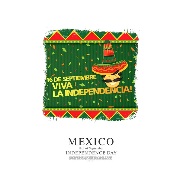 Mexikanische Vektor Banner Layout Design Mexikanische Übersetzung Der Inschrift September — Stockvektor