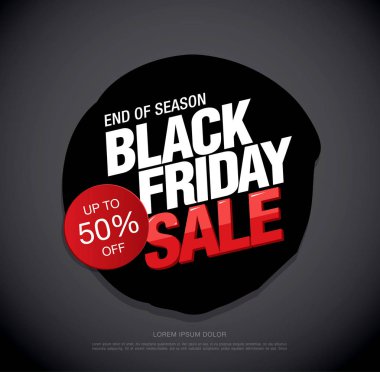 siyah Cuma satış banner düzen tasarımı gri arka plan üzerinde