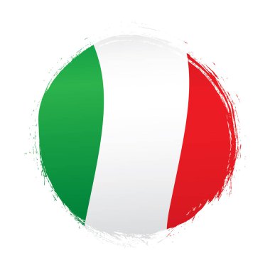 İtalya bayrağının beyaz zemin üzerine fırça darbesi