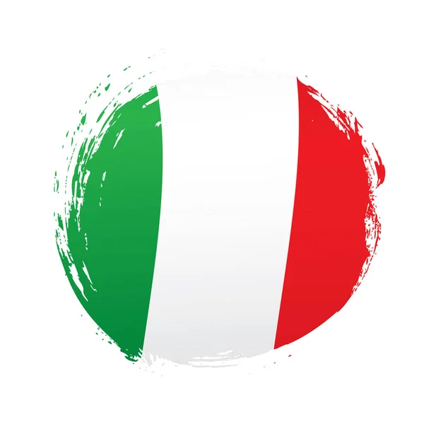 Flaga Włoch Przez Pociągnięcie Pędzla Białym Tle — Wektor stockowy
