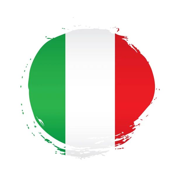 Bandiera Italia Con Pennellata Sfondo Bianco — Vettoriale Stock