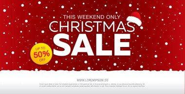 Kış satışı büyük başlığı. Renkli vektör çizim