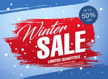 Kış satışı büyük başlığı. Renkli vektör çizim