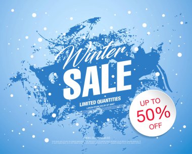 Kış satışı büyük başlığı. Renkli vektör çizim